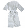 Kimono na judo SPARTAN s páskem v bílé barvě. Kvalitní provedení, příjemné na nošení. Kalhoty mají v pase pouze gumu a kabát je vyroben z vroubkované vazby, nazývané též jako rýžový vzor.velikost: 130 cm materiál: 100% bavlna barva: bílá velikost je odvozena od výšky postavy 