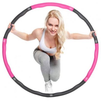 Hula Hop obruč 100 cm SPRINGOS MASSAGE růžovo-šedá