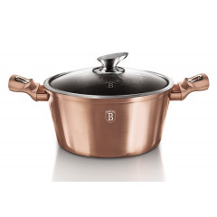 BERLINGERHAUS Kastrol s mramorovým povrchem a poklicí 30 cm Rosegold Metallic Line BH-6194