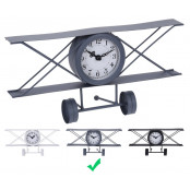 SEGNALE Hodiny stolní designové LETADLO 30 cm šedá KO-HZ1911500seda
