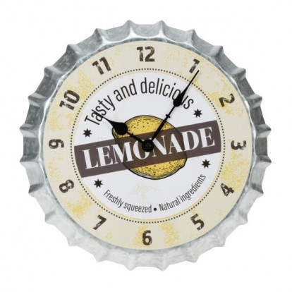 SEGNALE Hodiny nástěnné designové kov 35 cm LEMONADE KO-Y36200690lemo