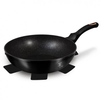 BERLINGERHAUS Pánev WOK s mramorovým povrchem 30 cm Black Rose Collection BH-6178