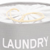 Úložný koš 55l, šedý s nápisem Laundry SPRINGOS HA0117