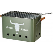 PROGARDEN Přenosný gril na dřevěné uhlí GRILL KING 43 x 20 cm zelená KO-C80901190