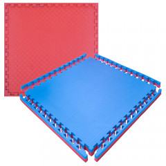 Pěnová podložka na podlahu 100x100x2 cm TATAMI modro-červená