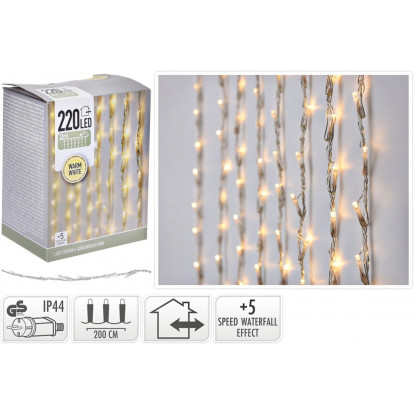 HOMESTYLING Vánoční světelný řetěz VODOPÁD teplá bílá 220 LED / 7 m KO-AX8405800