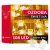 LED světelný závěs baňky - 2,5x1m, 108LED, 8 funkcí, IP20, teplá bílá