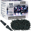 LED světelný řetěz - 17,5m, 300LED, IP44, multicolor + záblesky