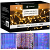  LED Nano světelný závěs - 3x3m, 300LED, 8 funkcí, ovladač, USB, IP44, multicolor