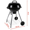 BBQ COLLECTION Gril na dřevěné uhlí kulatý 45 cm ED-241456