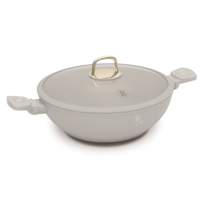 BERLINGERHAUS Pánev WOK s titanovým povrchem a poklicí 30 cm Sahara Collection BH-8065