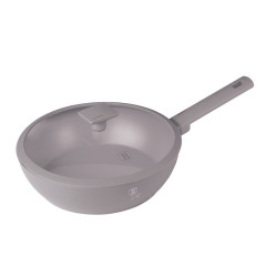 BERLINGERHAUS Pánev WOK s titanovým povrchem a poklicí 28 cm Taupe Collection BH-8094