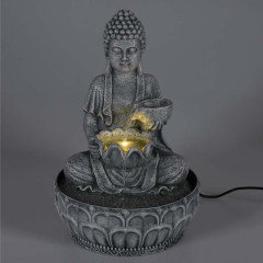 HOMESTYLING Fontána pokojová s LED osvětlením 29 cm Budha černá KO-795202330cern