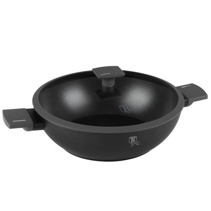 BERLINGERHAUS Pánev WOK s titanovým povrchem a poklicí 30 cm Antracit Collection BH-8125