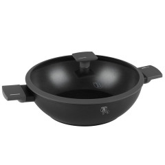 BERLINGERHAUS Pánev WOK s titanovým povrchem a poklicí 30 cm Antracit Collection BH-8125